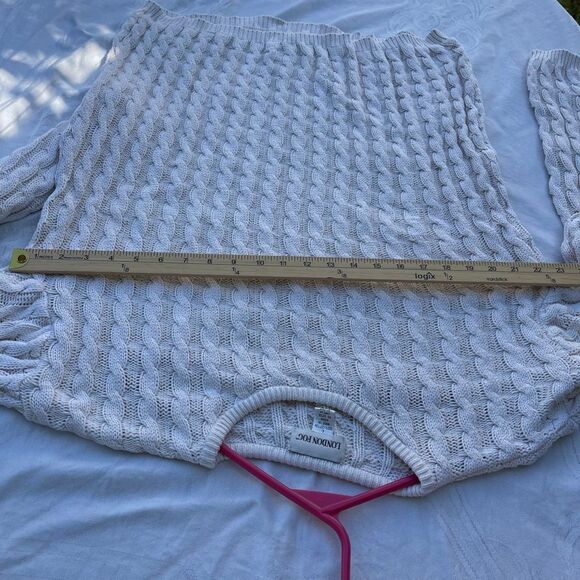 London Fog size L 100% cotton cable knit sweater. - Picture 5 of 9